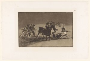 Moors and Donkeys Fighting a Bull (series title: Bullfights) by Francisco de Goya