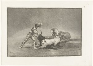 Spanish Knight Kills a Bull by Francisco de Goya