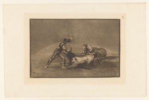 Spanish Knight Kills a Bull by Francisco de Goya