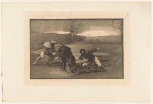 Bull Hunt on Foot by Francisco de Goya