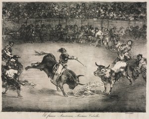 The Bulls of Bordeaux: The Famous American, Mariano Ceballos by Francisco de Goya