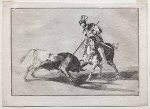 The Cid Campeador Spearing Another Bull by Francisco de Goya