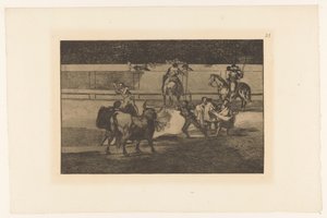 Torero with Flaming Banderillas (series title: La Tauromaquia) by Francisco de Goya