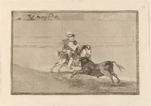 A Spanish Mounted Knight in the Ring Breaking Short Spears without the Help of Assistants by Francisco de Goya
