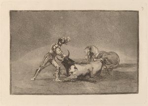 A Spanish Knight Kills the Bull after Having Lost His Horse by Francisco de Goya