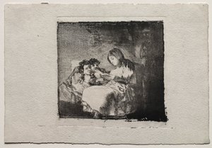 Woman Reading to Two Children by Francisco de Goya