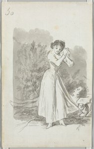 Young Woman Wringing Her Hands over a Man