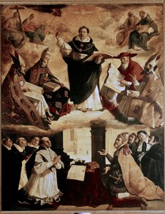 Paintings for the Mayor de Santo Tomas College in Seville: Apotheosis of St. Thomas of Aquinas or Apotheosis of St. Thomas Aquinas with the Doctors of the Church by Francisco de Zurbaran