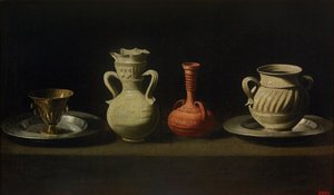 Still Life with Four Vessels by Francisco de Zurbaran