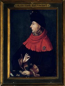 Portrait of Jean without fear, Duke of Burgundy (1371-1419). Painting of the Burgundy school. The beginning of the 15th century by Franco Burgundian