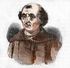 Portrait of Arnaud de Brescia, Italian political and religious reformer, drawing from 