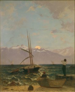 Moonrise over Lake Geneva