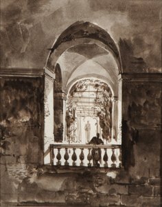 Figure on a Balcony by Francois-Marius Granet