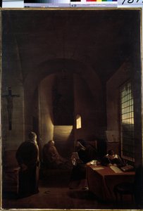 The Italian Astronomer Galileo Galilei in His Cell in Florence During the Inquisition by Francois Marius Granet