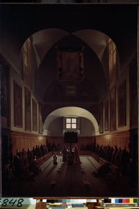 Interior of the Choir in the Santa Maria della Concezione dei Cappuccini Church at the Piazza Barberini in Rome by Francois Marius Granet