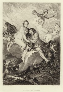 Aurora and Cephalus (engraving) by Francois (after) Boucher