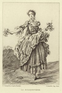 The Flower Seller by Francois (after) Boucher