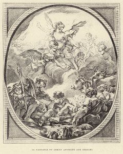 The Birth of Christ Announced to the Shepherds by Francois (after) Boucher