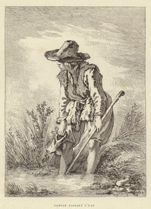 Peasant Crossing the Water by Francois (after) Boucher