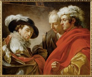 Portrait of Three Men: The Painter, the Architect Pierre Rousseau, and a Friend by François-André Vincent