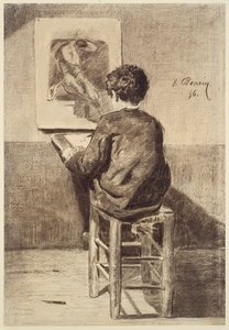 Boy Sketching by François Bonvin