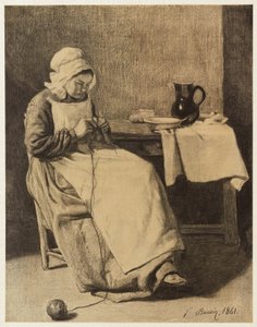 Servant Knitting by François Bonvin