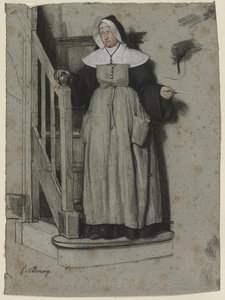 The Letter of Admission, Interior of a Convent by François Bonvin