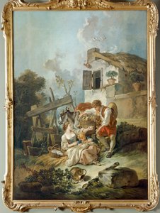 A Man Offering Grapes to a Girl by François Boucher