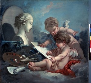 Cupids. Allegory of Painting by François Boucher