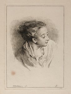Bust of Woman with Hair Pulled Back by François Boucher