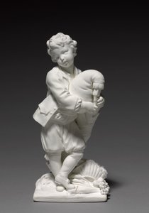 Figure of the Bagpiper, manufactured by Vincennes Factory, modelled by Pierre Blondeau, 1748-1752