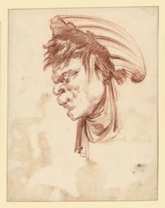 Grotesque Head in Profile with a Shell as Headgear by François Boucher
