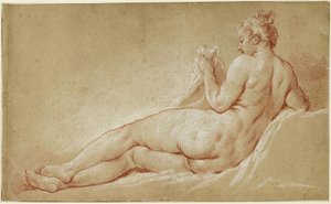Reclining Female Nude Seen from the Back by François Boucher