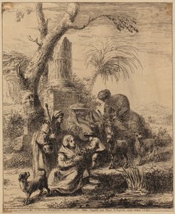 Seated Woman [Femme de Matsmey] Beside Palm, Plate from the Series "Various Chinese Figures [...]" by François Boucher