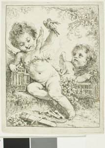 Two Putti with a Bird