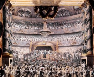Louis XVIII (1755-1824) attends the theatre of Odeon at a party given by the National Guard of Paris in 1819 by Francois Buffet