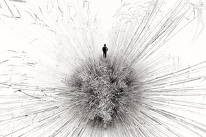 Lone Figure Amidst Reeds by Francois Casanova
