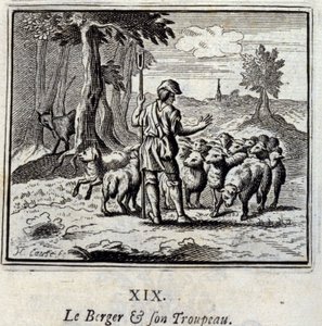 The Shepherd and his Herd (Illustration by François Chauveau) by Francois Chauveau