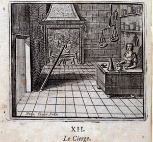 The Candle. Fables by Jean de La Fontaine (1621-95). Illustration by François Chauveau (1613-1676). Edition of 1728 by Francois Chauveau
