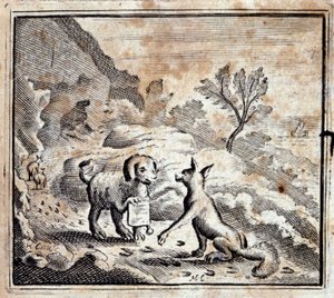 The sick lion and the fox (Illustration by François Chauveau) by Francois Chauveau