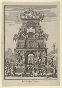 Triumphal arch erected in honor of Cardinal Mazarin after the Treaty of the Pyrenees, ca. 1664-65 by Francois Chauveau
