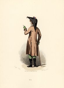 Man in hazelnut colour coat with monocle by Francois Claudius (after) Compte Calix