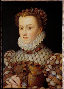 Portrait of Elisabeth of Austria (1554-1592), Queen of France, wife of Charles IX by François Clouet