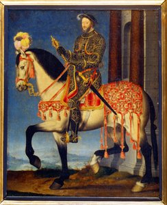 Equestrian portrait of Francis I of France by François Clouet (c. 1510 - 1572). Musee des Uffizi, Florence by François Clouet