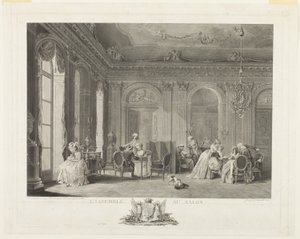 The Assembly in the Drawing Room by Francois Dequevauviller