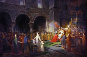 Coronation of Pepin the Short at Saint Denis Abbey by Francois Dubois