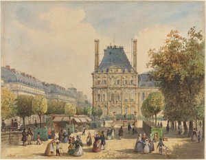 Rue de Rivoli and Pavillon Marsan by Francois Etienne Villeret