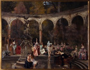 Bath of Courtesans in the 18th Century by Francois Flameng