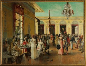 Cafe Frascati, a Scene in the Time of Napoleon by Francois Flameng