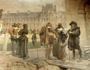 Pascal with Desargues presents to Descartes his experiences on the gravity of the air